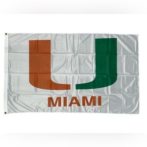 New 1990's Vintage "Tag Express" University of Miami Team Banner/Flag 3' x 5'